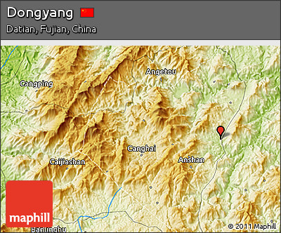 Physical 3D Map of Dongyang