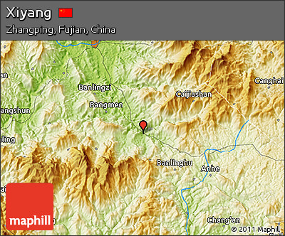 Physical 3D Map of Xiyang