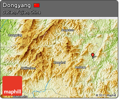 Physical 3D Map of Dongyang