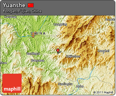 Physical 3D Map of Yuanshe