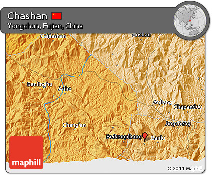 Political 3D Map of Chashan