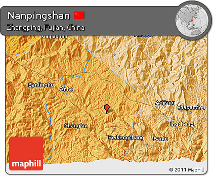 Political 3D Map of Nanpingshan