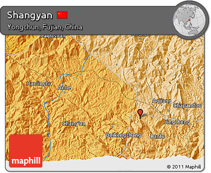 Political 3D Map of Shangyan