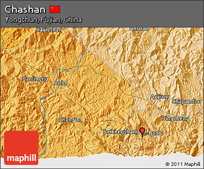 Political 3D Map of Chashan