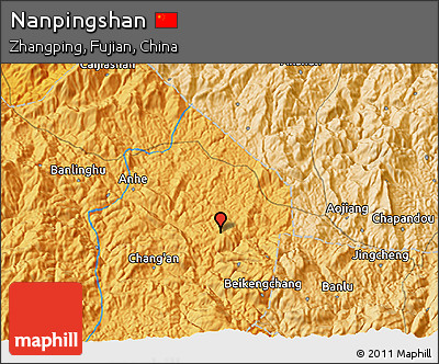 Political 3D Map of Nanpingshan