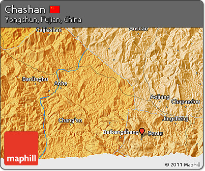 Political 3D Map of Chashan