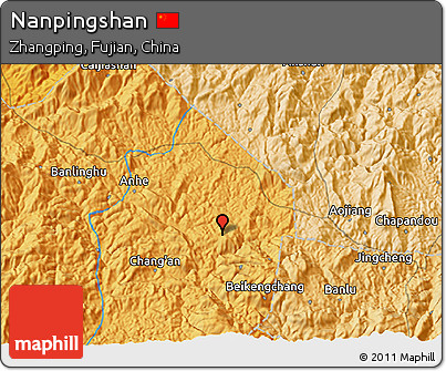Political 3D Map of Nanpingshan