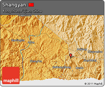 Political 3D Map of Shangyan