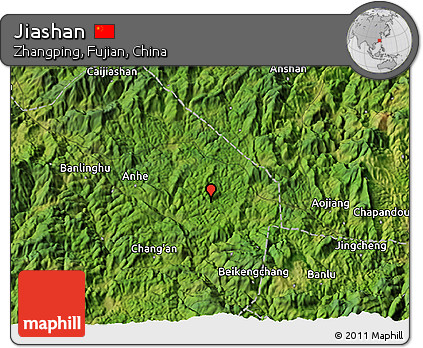 Satellite 3D Map of Jiashan