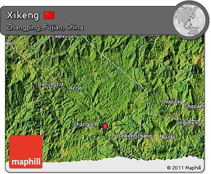 Satellite 3D Map of Xikeng
