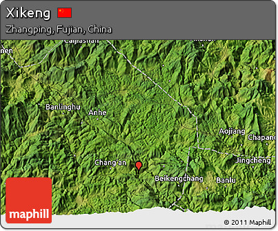 Satellite 3D Map of Xikeng
