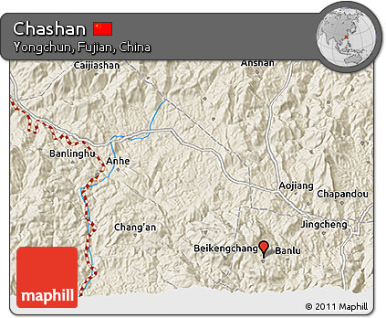 Shaded Relief 3D Map of Chashan