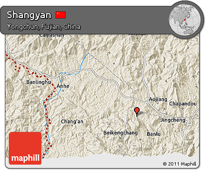 Shaded Relief 3D Map of Shangyan