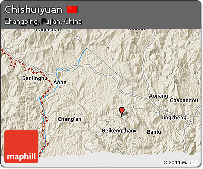 Shaded Relief 3D Map of Chishuiyuan