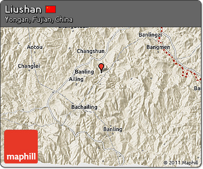Shaded Relief 3D Map of Liushan