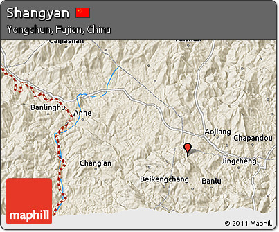 Shaded Relief 3D Map of Shangyan