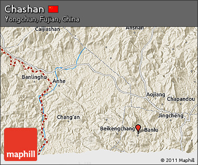 Shaded Relief 3D Map of Chashan