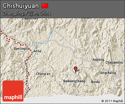 Shaded Relief 3D Map of Chishuiyuan
