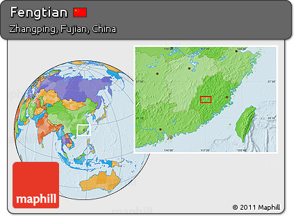 Political Location Map of Fengtian