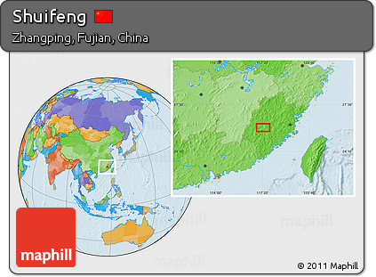 Political Location Map of Shuifeng
