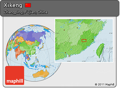 Political Location Map of Xikeng