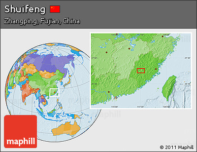 Political Location Map of Shuifeng