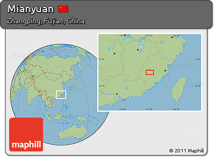 Savanna Style Location Map of Mianyuan