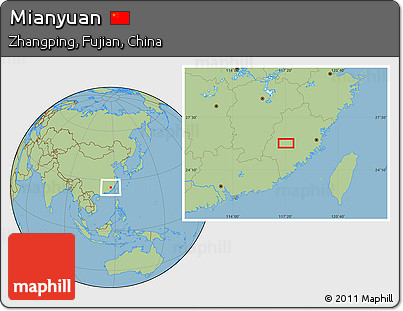 Savanna Style Location Map of Mianyuan