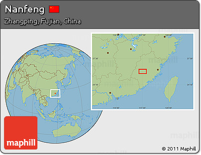 Savanna Style Location Map of Nanfeng