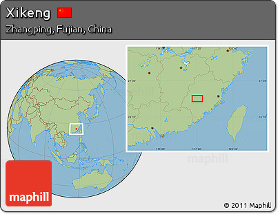 Savanna Style Location Map of Xikeng