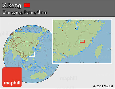 Savanna Style Location Map of Xikeng