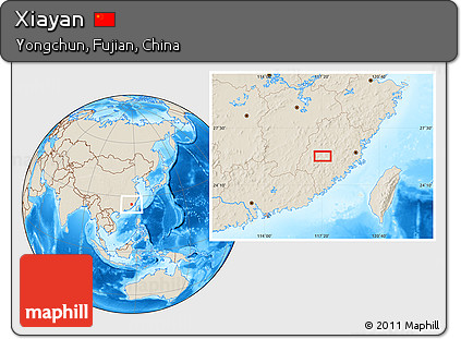 Shaded Relief Location Map of Xiayan