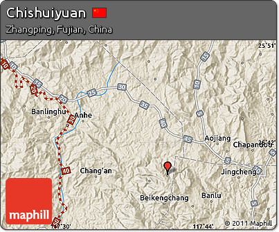 Shaded Relief Map of Chishuiyuan