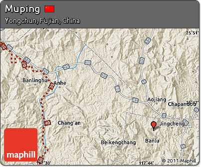 Shaded Relief Map of Muping