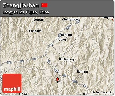 Shaded Relief Map of Zhangjiashan