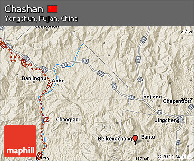 Shaded Relief Map of Chashan