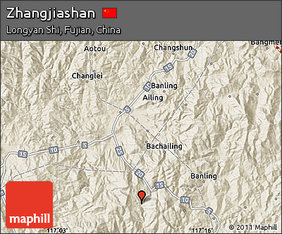 Shaded Relief Map of Zhangjiashan