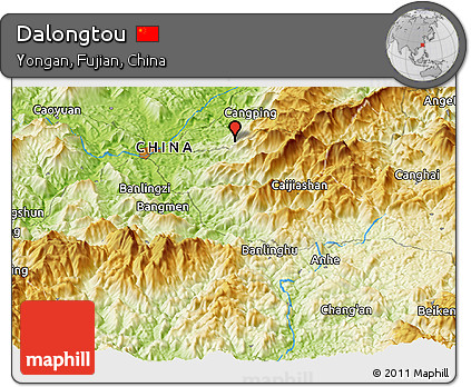 Physical Panoramic Map of Dalongtou