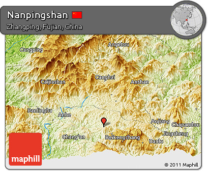Physical Panoramic Map of Nanpingshan