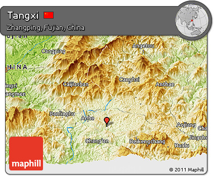 Physical Panoramic Map of Tangxi