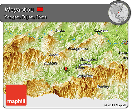Physical Panoramic Map of Wayaotou