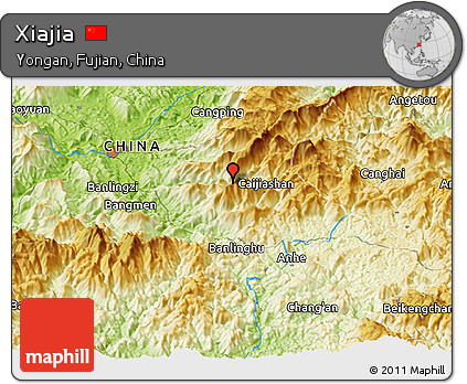 Physical Panoramic Map of Xiajia