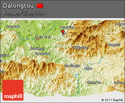 Physical Panoramic Map of Dalongtou