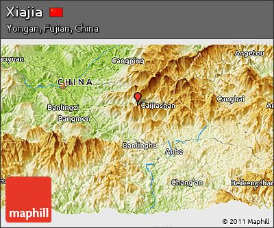 Physical Panoramic Map of Xiajia