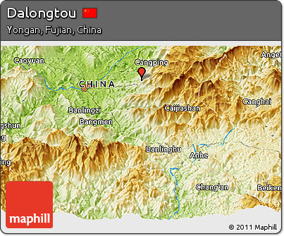 Physical Panoramic Map of Dalongtou