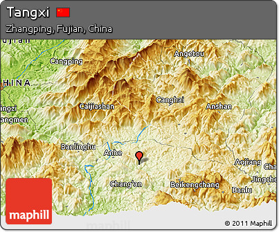 Physical Panoramic Map of Tangxi