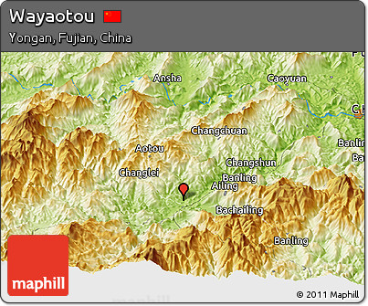 Physical Panoramic Map of Wayaotou