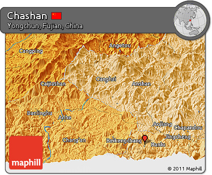 Political Panoramic Map of Chashan