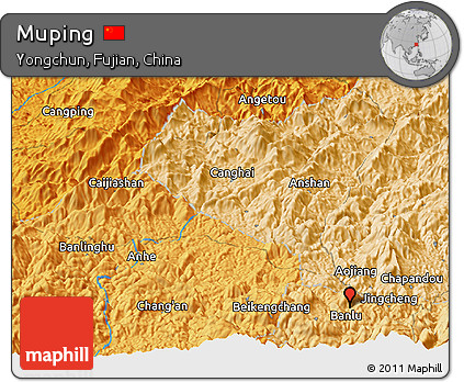 Political Panoramic Map of Muping