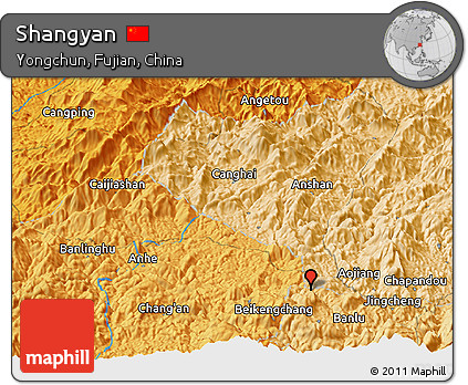 Political Panoramic Map of Shangyan